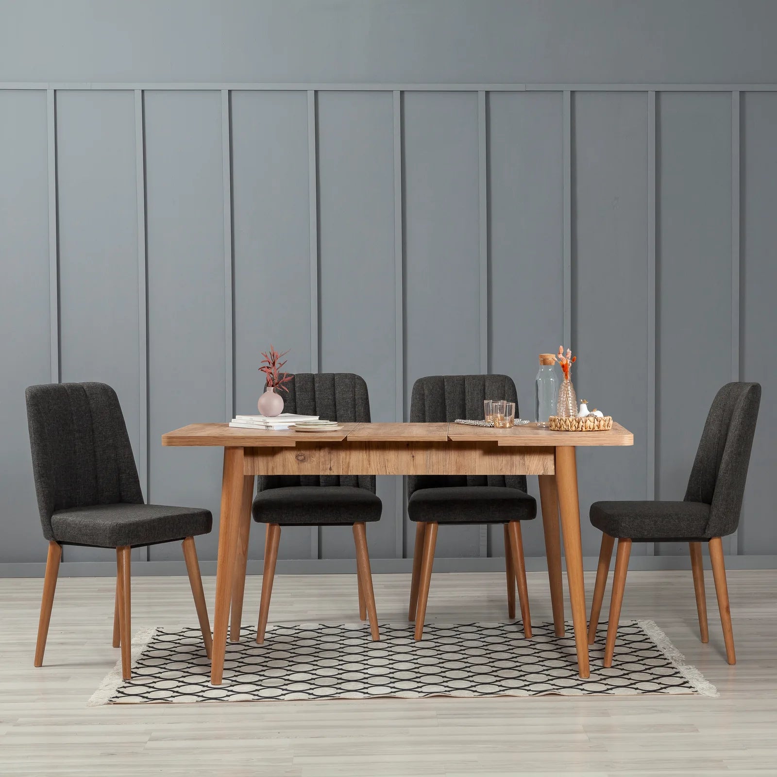 Sembol Açılır Masa Takımı Atlantik Antrasit 70x110 (1 Masa + 4 Sandalye), görsel 2