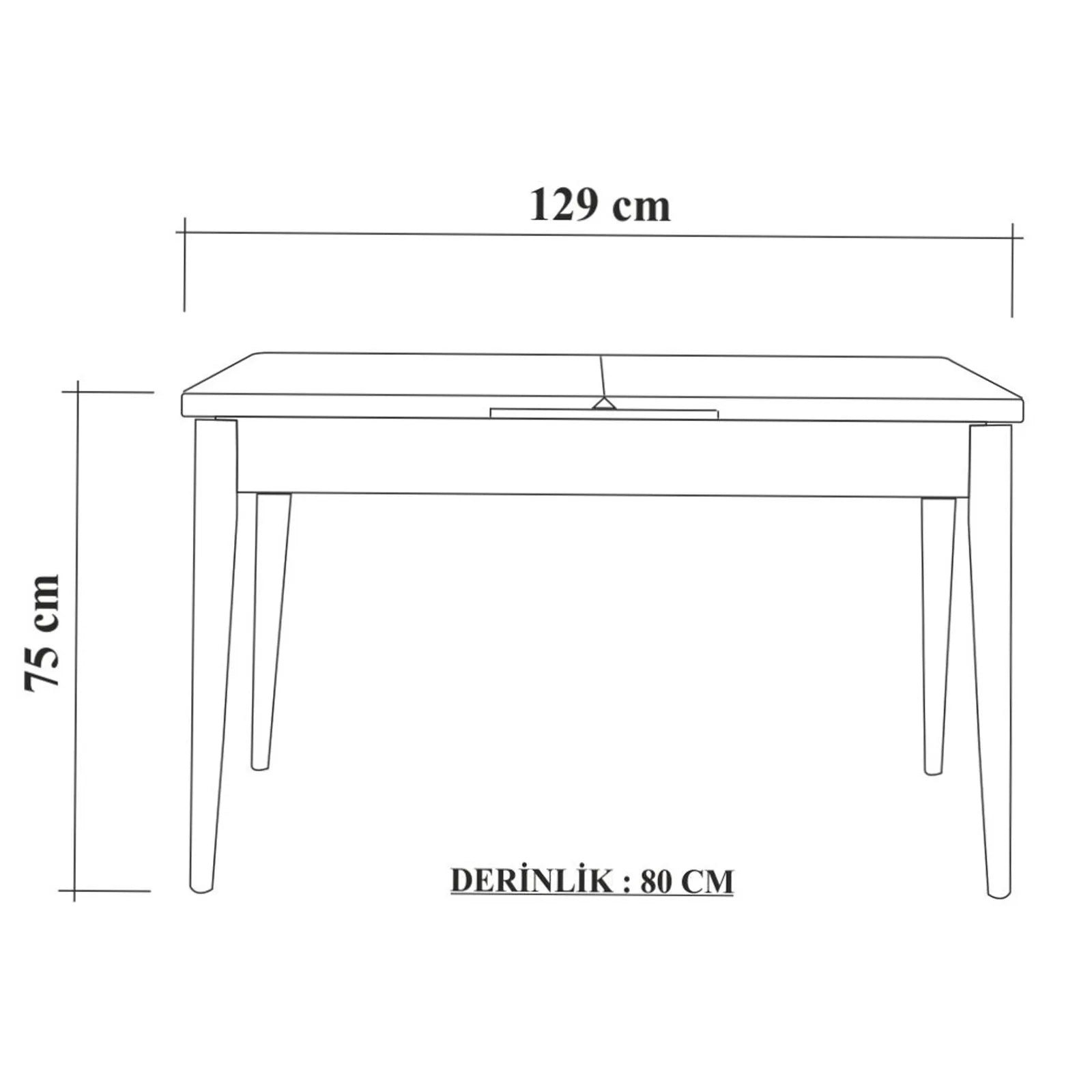 Sembol Açılır Masa Takımı Ceviz Yeşil (1 Masa + 1 Bench + 2 Sandalye) - görsel 2