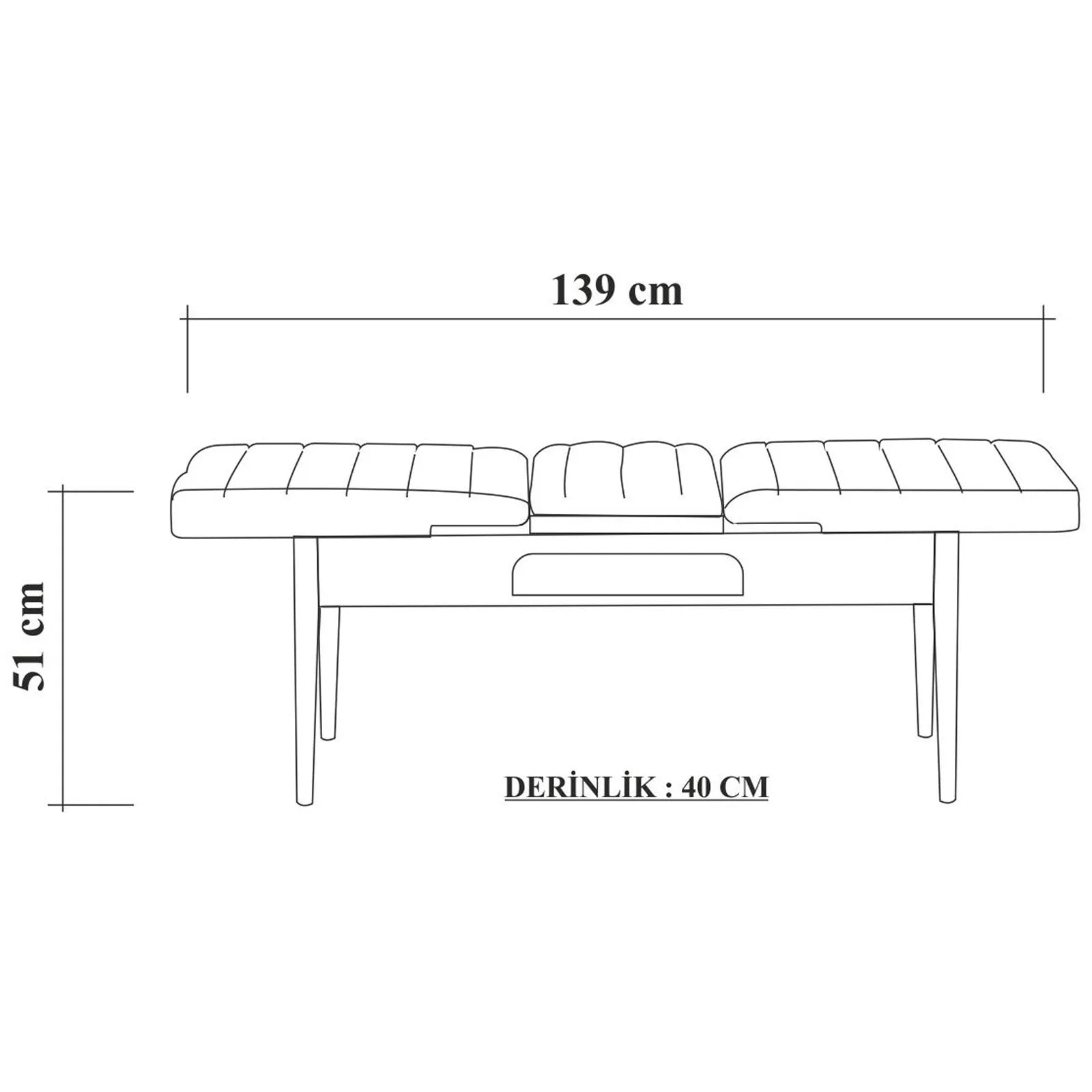 Sembol Bench Atlantik Antrasit görsel 5