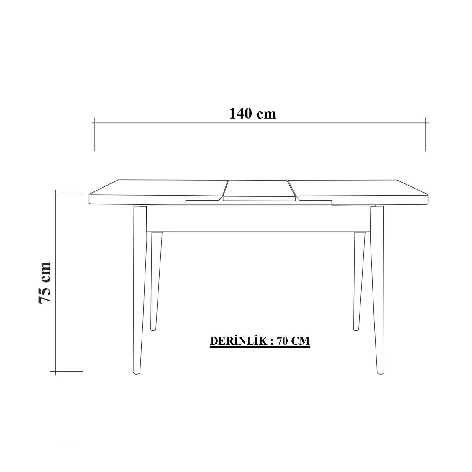 Sembol Açılır Masa Takımı Beyaz Krem 70x110