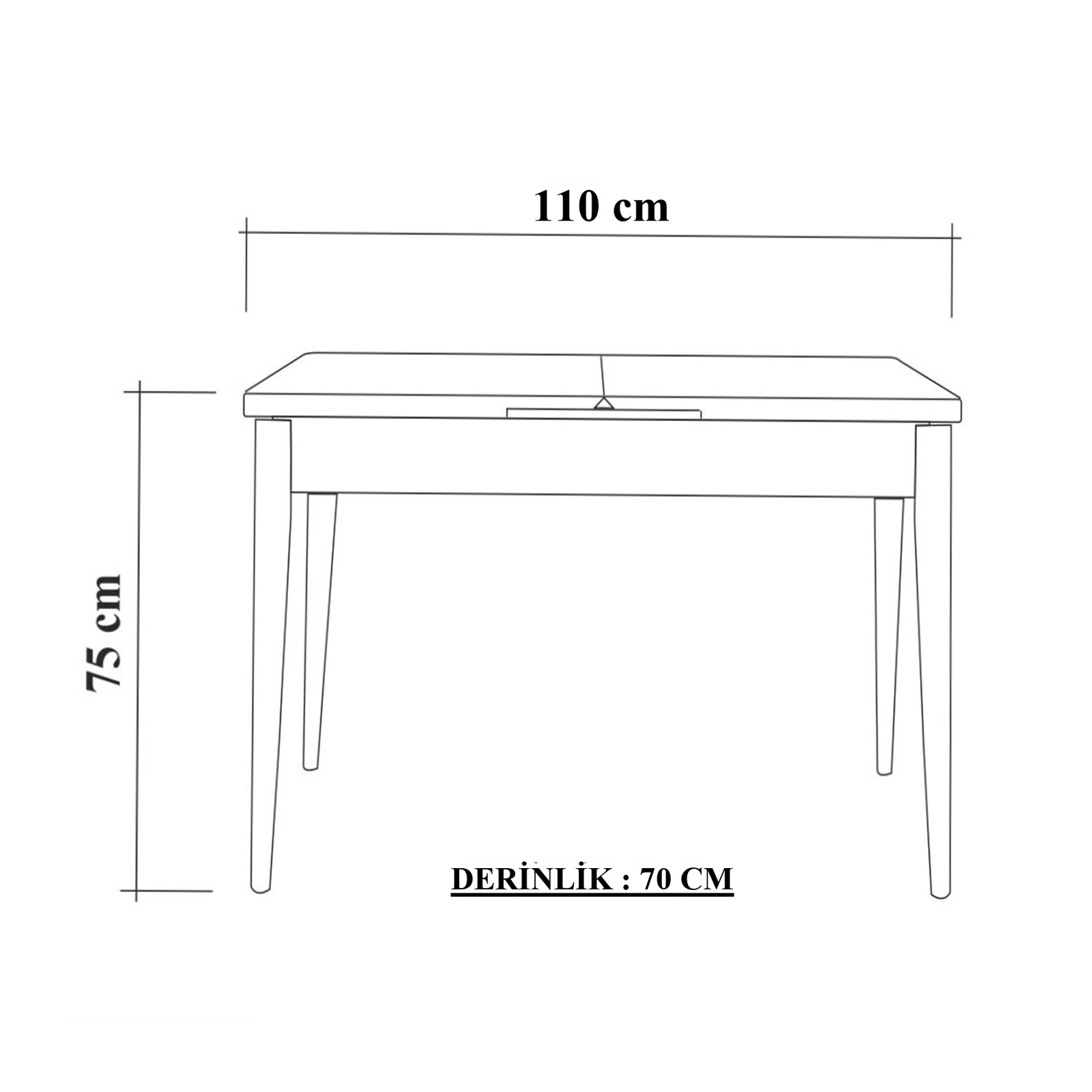 Sembol Açılır Masa Takımı Beyaz Krem 70x110
