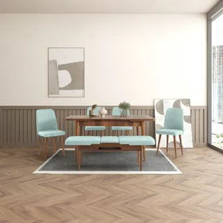 Sembol Açılır Masa Takımı Ceviz Fıstık Yeşili, görsel 2