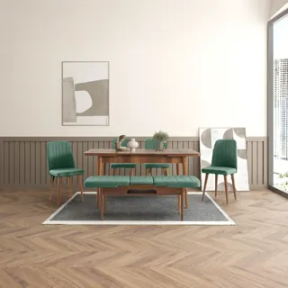 Sembol Açılır Masa Takımı Ceviz Yeşil, görsel 2