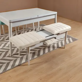 Sembol Açılır Masa Takımı Beyaz Krem, görsel 3