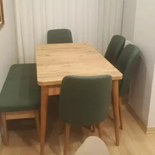 Sembol Açılır Masa Takımı Atlantik Antrasit (1 Masa + 1 Bank + 1 Bench + 2 Sandalye), müşteri fotoğrafı 100