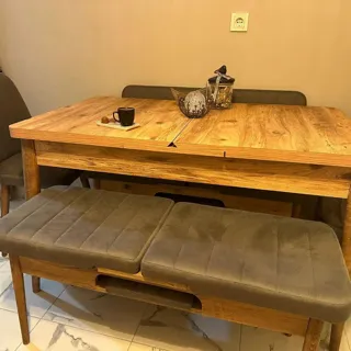 Sembol Açılır Masa Takımı Atlantik Antrasit (1 Masa + 1 Bank + 1 Bench + 2 Sandalye), müşteri fotoğrafı 50