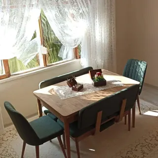 Sembol Açılır Masa Takımı Beyaz Lacivert (1 Masa + 1 Bank + 1 Bench + 2 Sandalye), müşteri fotoğrafı 49