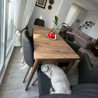 Sembol Açılır Masa Takımı Ceviz Taş (1 Masa + 1 Bank + 1 Bench + 2 Sandalye), müşteri fotoğrafı 19