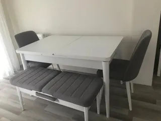 Sembol Açılır Masa Takımı Atlantik Taş (1 Masa + 1 Bench + 4 Sandalye), müşteri fotoğrafı 6