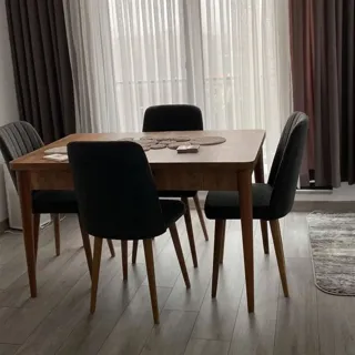 Sembol Açılır Masa Takımı Ceviz Krem (1 Masa + 4 Sandalye), müşteri fotoğrafı 18