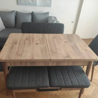 Sembol Açılır Masa Takımı Ceviz Krem (1 Masa + 4 Sandalye), müşteri fotoğrafı 41