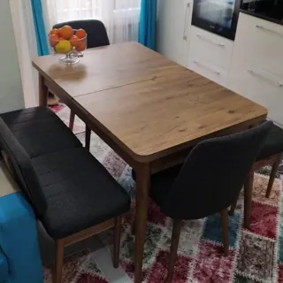 Sembol Açılır Masa Takımı Atlantik Antrasit (1 Masa + 1 Bench + 2 Sandalye), müşteri fotoğrafı 44
